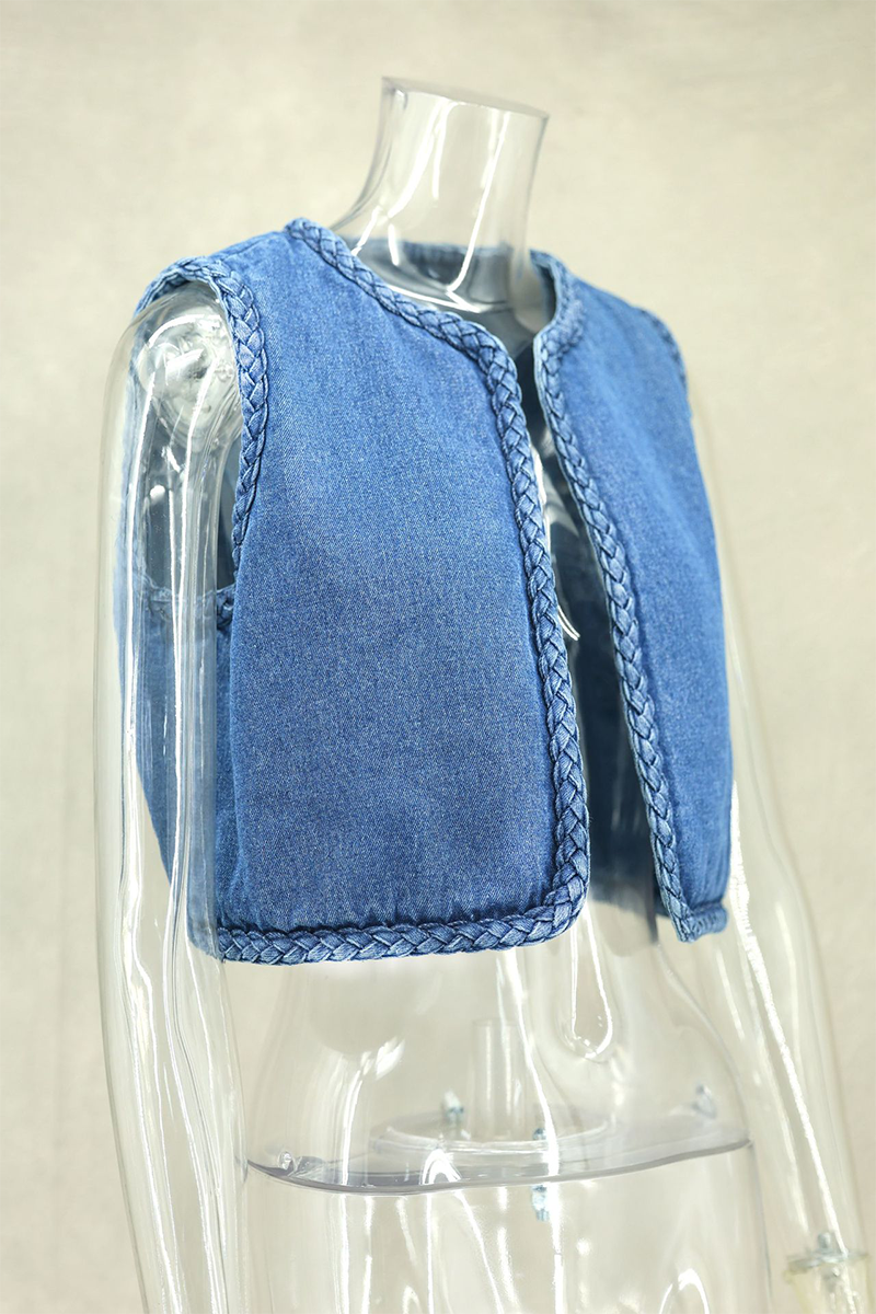 Color Weave O Neck Waistcoats