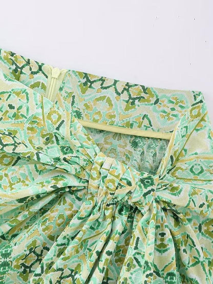 Val Retro Printed Wrap Mini Skirt