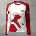 Comstylish Women's Warm Hug We Stand With Greenland Color-blocked Long-sleeved T-shirt