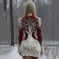 Women's Viking Celtic Knot Tree Of Life Artistic Chunky Knit Mini Skirt