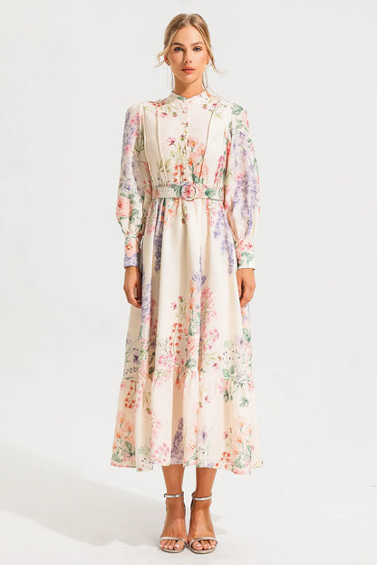Long Sleeve Maxi Dress With Belt