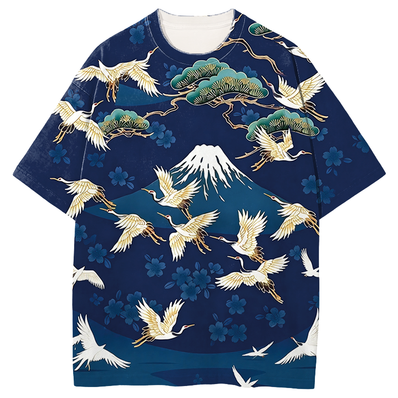 Comstylish Japanese Fuji Graphic Print T-shirt