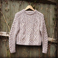 Woman Aran Jacquard Weave Cozy Warm Sweater elevenforest