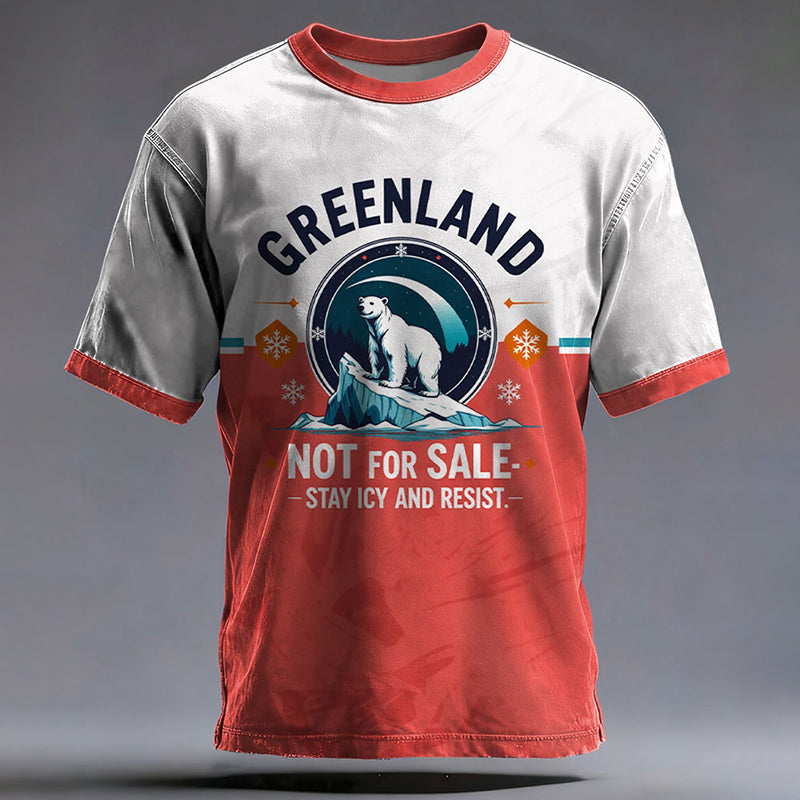 Men's Greenland Is Not For Sale Printed Casual T-shirt elevenforest