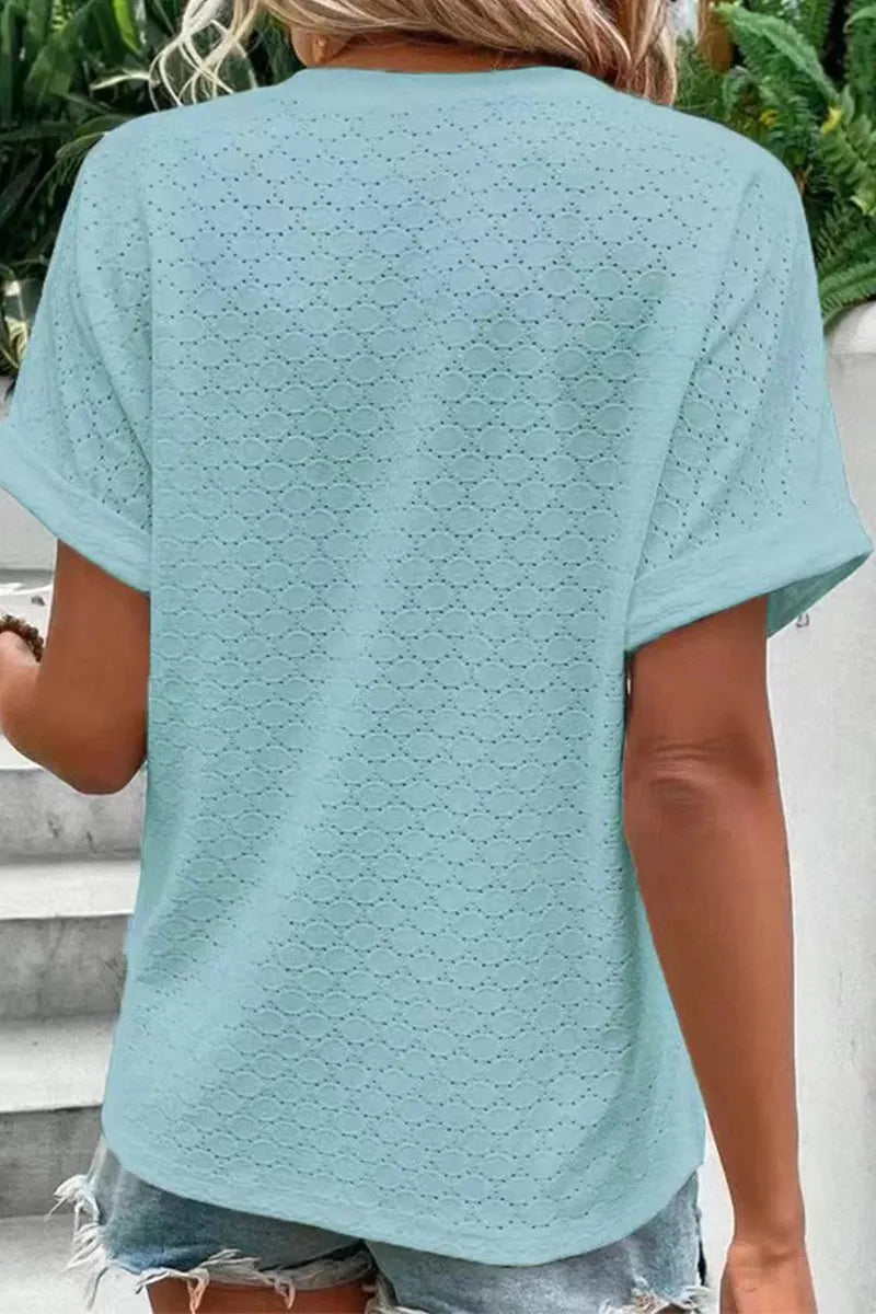 Buttons V Neck T-shirts(10 Colors)