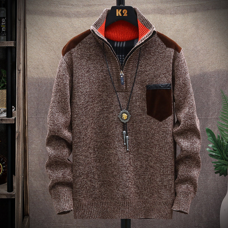 Men's Vintage Knitted Stand Collar Sweater elevenforest