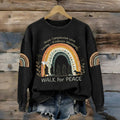 Comstylish Women's Walk For Peace Art Print Crew Neck Sweatshirt