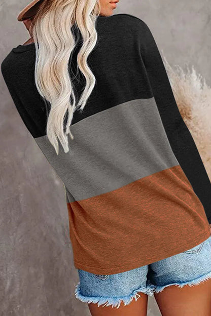 Split Joint O Neck T-shirts(6 Colors)