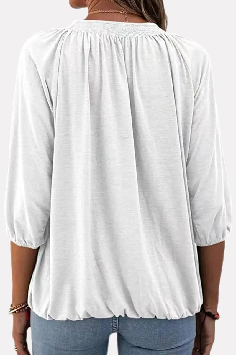 Split Joint Fold O Neck T-shirts