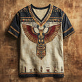Vintage Egyptian Scarab Totem Men's Linen T-shirt elevenforest