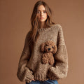 Vintage Fuzzy Dog Crochet Cozy Knit Sweater elevenforest
