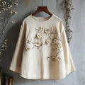 Vintage Floral Embroidered Art Linen Shirt elevenforest