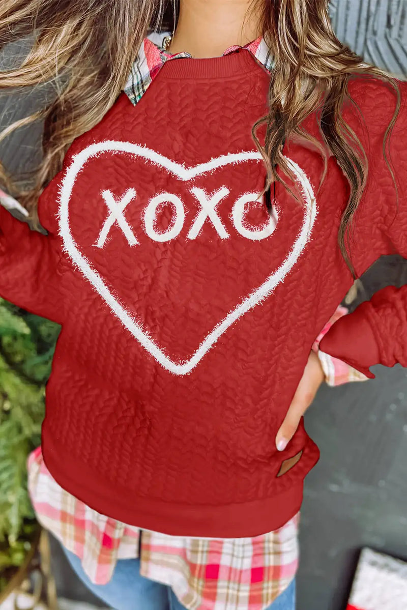 Racing Red Xoxo Chenille Sweatshirt