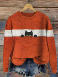 Funny Cat Knit Cozy Sweater artswardrobe