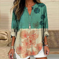 Comstylish Japanese Patch Floral Art Printed Casual Shirt