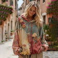 The Ice Cream Collection Women's Classic Bohemian Floral And Rose Gradient Cozy Warm Hoodie elevenforest