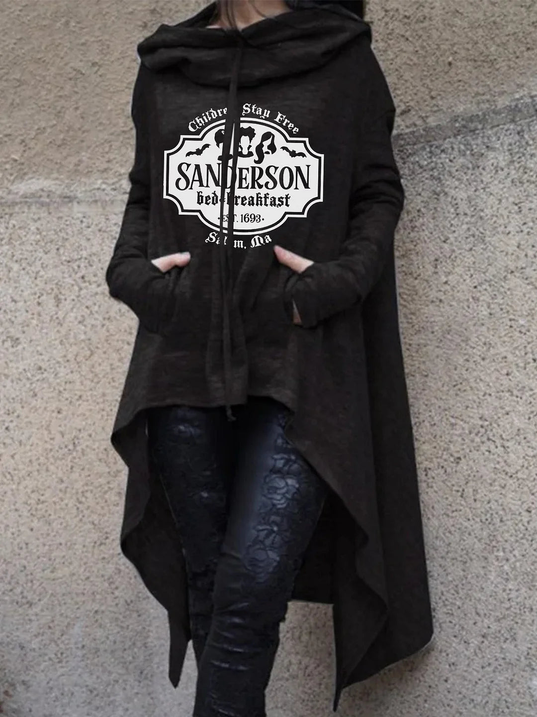 Halloween Print Irregular Long Sleeve Sweatshirt