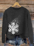 Comstylish Christmas Pet Paw Print Snowflake Women's Cozy Sweater