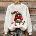 Comstylish Women's Christmas Robin Plush Sweater