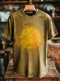 Vintage Retro Sun Abstract Art Print Casual T-shirt For Men And Women