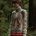 Comstylish Halloween Skull Sequin Art Knitted Turtleneck Sweater