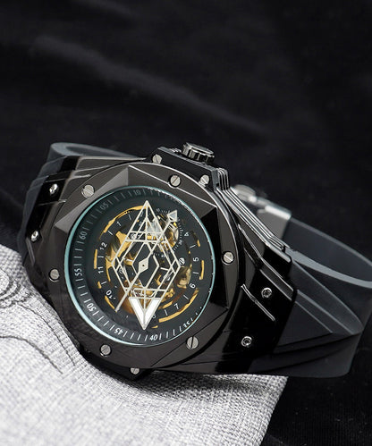Silk Silicone Rubber Reinforced Glass Fully Automatic Machinery Watches