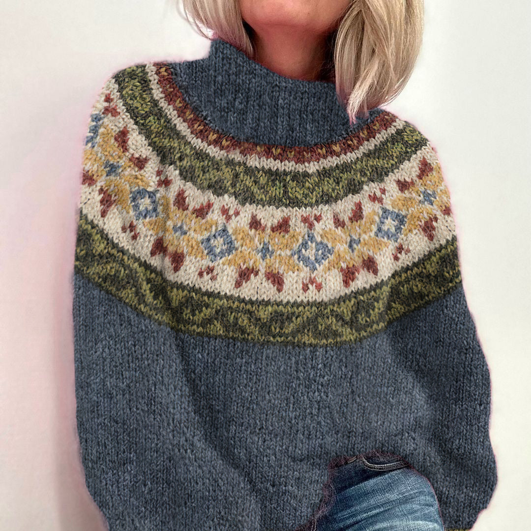 Vintage Fairman Island Tribal Pattern Cozy Sweater elevenforest
