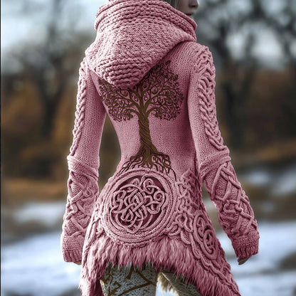 Viking Tree Of Life Celtic Knot Warm Hooded Sweater artswardrobe