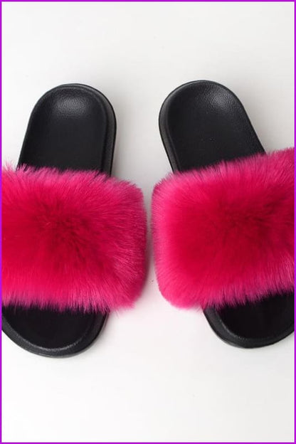 {5-7 Days Wait for Make} New Color Faux Fox Fur Slides F602