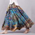 Vintage Bohemian Floral Geometric Patchwork Linen Skirt elevenforest