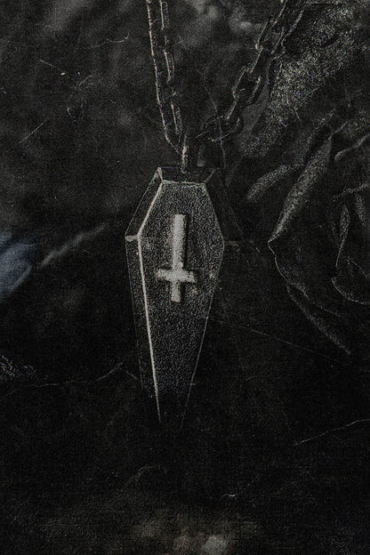 Gothic Coffin Pendant Necklace