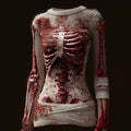 Comstylish Elegant Skeleton Bloody Lace Bandages Round Neck Sweater