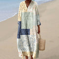 Women's Vintage Flower Art Print Cozy Dress elevenforest