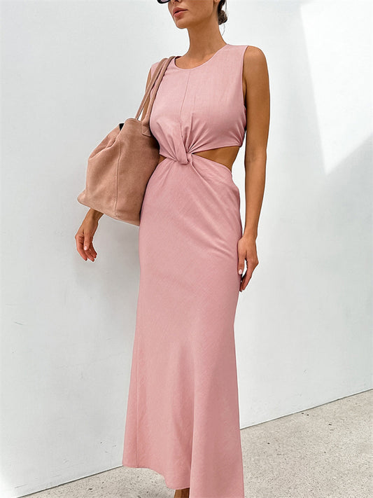 Tossy Patchwork Maxi Dress for Twist Summer Slim High Waist Hollow Out Party Looks Female Long Dress New