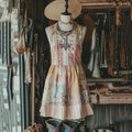 Women's Vintage Bohemian Floral Sleeveless Dress elevenforest