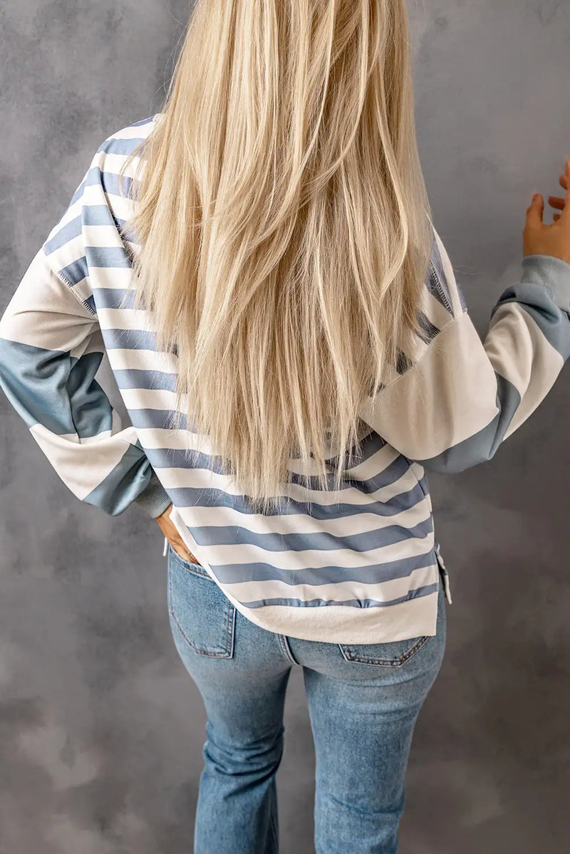 Striped Drop Shoulder Sweatshirt
