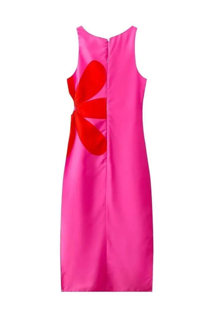 Ophelia Printed Cut-out Midi Dress