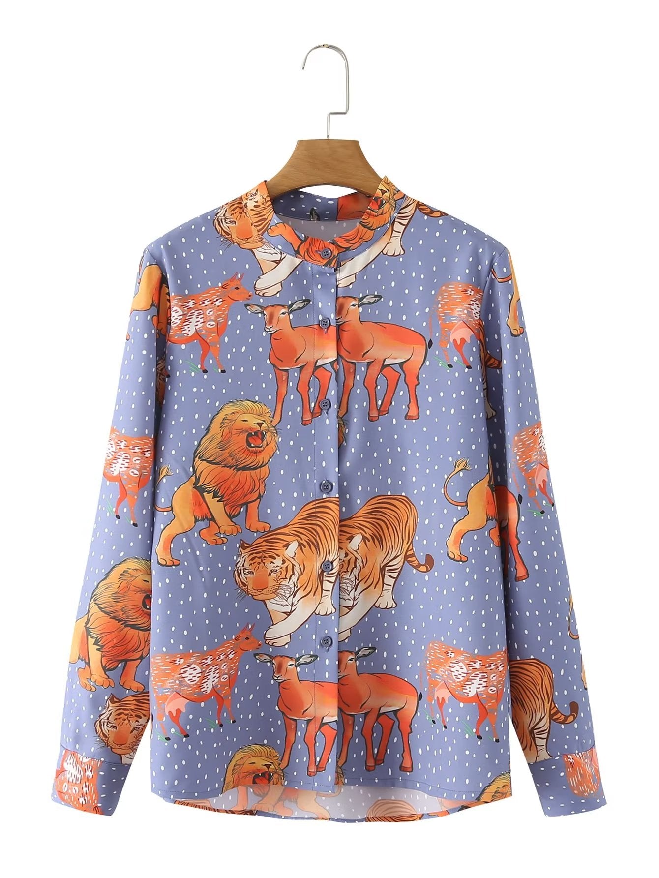 Shirt Spring Autumn Printed Cardigan Single Breasted Long Sleeve Shirt