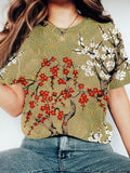 Gold Plum Trees Art Vintage Comfy T Shirt elevenforest