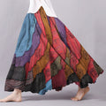 Vintage Color Block Flowy Wide Skirt elevenforest