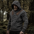 Men's Viking Rune Jacquard Celtic Knit Sweater elevenforest