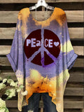 Women's Vintage Peace Print Design Top