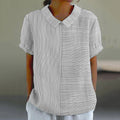 Women'S Vintage Stripe Pattern Casual Lapel Shirt elevenforest