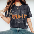 Comstylish Women's Walk For Peace Monks With Aloka Dog Print Washed T-shirt