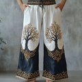 Men's Retro Viking Tribal Life Of Tree Celtic Art Casual Linen Pants elevenforest