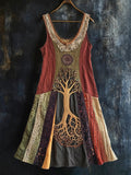 Nordic Mythology Tree Of Life Vintage Lace Tank Dress elevenforest