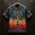 Men's Celtic Knot Tree Of Life Gradient Vintage Shirt elevenforest