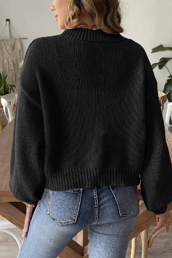 Trend Lantern Sleeve Simple Coat