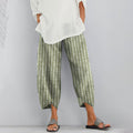 Women Vintage Stripes Printed Comfy Pocket Pants elevenforest