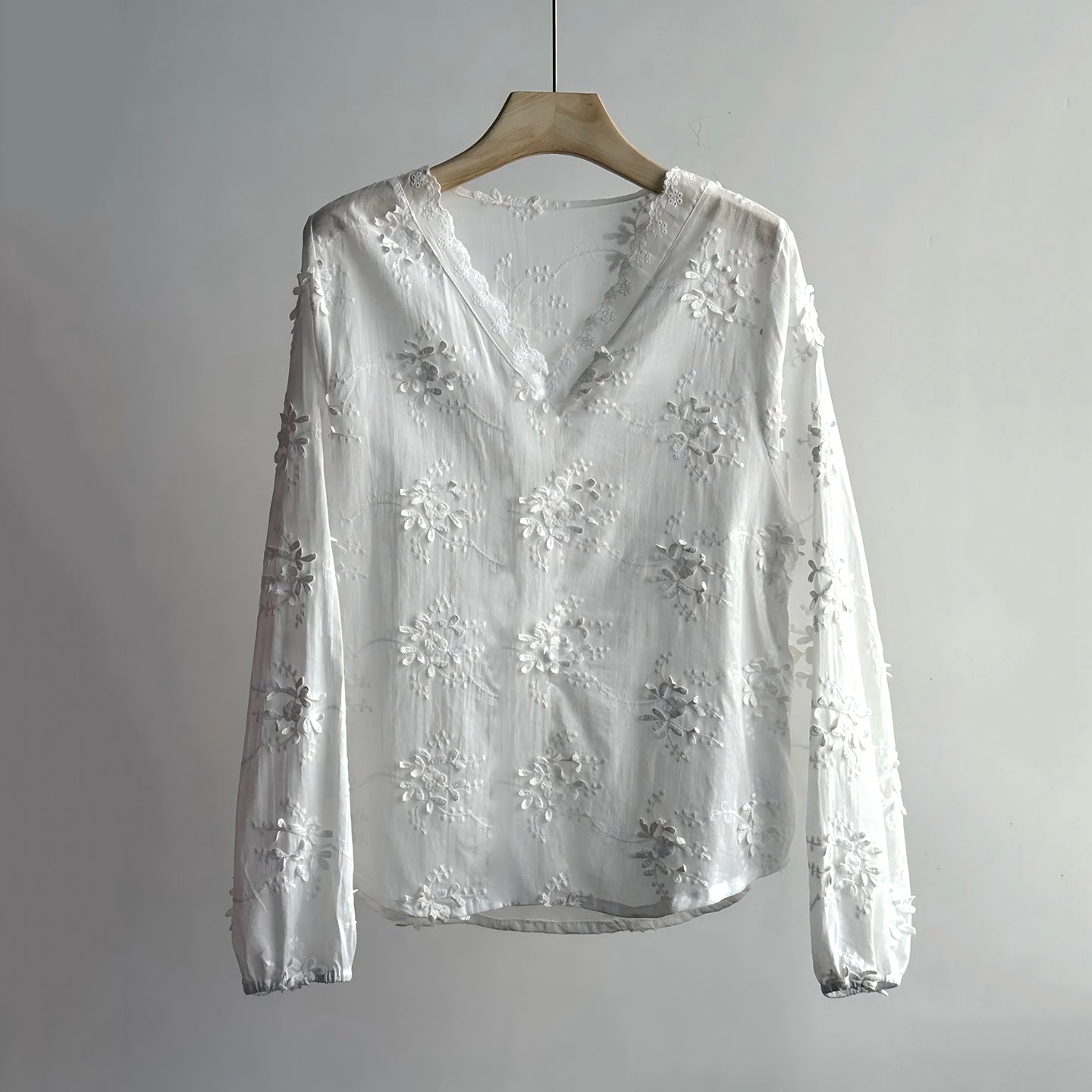 Vintage Floral Lace Embroidered Flowy Linen Tunic elevenforest